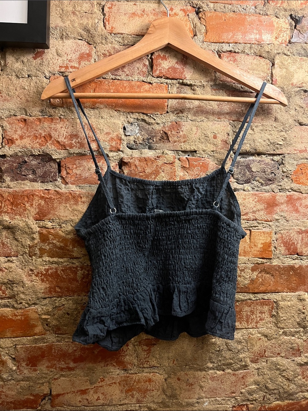 Zara Blue Smocked Ruffle Cami - Picture 3 of 5